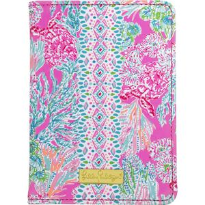 Lilly Pulitzer Vegan Leather Passport Holder, Cute Passport Cover, Travel Wallet with Credit Card Slots, Seaing Things