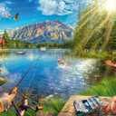 Ravensburger - Life at The Lake - 1000 Piece Jigsaw Puzzle - Stunning Imagery of The Favorite Fishing Spot - Vibrant Colors - Frameable - Premium Quality - Puzzles for Adults