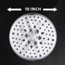 KINSE 10inchs Pressure Boosting Rain Showerhead,High Flow Rainfall Shower Head, 8- showerwater output modes, 360Adjustable showerheads, Anti-corrosion and durabl (ABS, Chrome)