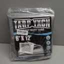 Heavy Duty Tarp 6x12 Feet, 14 Mil Waterproof Poly Tarps Cover UV Resistant, Rip & Tear Proof with Metal Grommets Every 20 Inches Silver Tarp by TA*RP YXCN