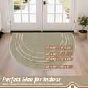 BEQHAUSE Dirt Trapper Door Mat 17" x 30" Half Circle Non-Slip Washable Doormats Entrance Rugs Absorbent Welcome Low Profile Floor Mats for Front Back Door and Entryway, Light Beige