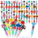 Tenceur 72 Pcs Mini Multicolor Pens in One 4-in-1 Fun Cute Animals Pens Bulk Kawaii Cartoon Ballpoint for Birthday Office Supplies Gifts for Valentine's Day, Christmas, Reward Prizes (Cartoon Style)