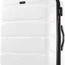 Samsonite Omni PC Hardside Expandable Luggage with Spinner Wheels, Checked-Large 28-Inch, White