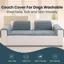 Couch Cover for Dogs Washable, Non Slip Couch Covers for 3 Cushion Sofa Pet Friendly, Fuzzy Pet Couch Cushion Covers for Dog,Thick,Soft for Sofa Protector (Blue Gray, 27.6" x 82.7"/70 x 210cm)
