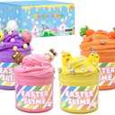 Easter Basket Stuffers for Kids 4-8 Pack,Easter Slime W/Charms Party Favors Supplies Toys for Girls Boys,Small Goodie Bag Fillers for 8-12,Non Candy Treats Items Prizes for Classroom Student