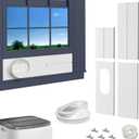 Portable AC Window Vent Kit: Universal Coupler Fits 5.1" & 5.9" Exhaust Hose, Air Conditioner Window Kit with Upgraded Seal Plates, Adjustable Vertical/Horizontal Window Kit, Up to 56 Inches
