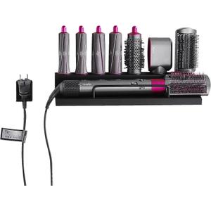 15 Inchs Airwrap Holder Storage Stand for Dyson Airwrap Wall Mount Curling Iron Accessories,Bathroom Organizer Holder for Airwrap,No Drilling Installation,Suitable for Bathroom|Bedroom|Hair Salon (Matte Black)
