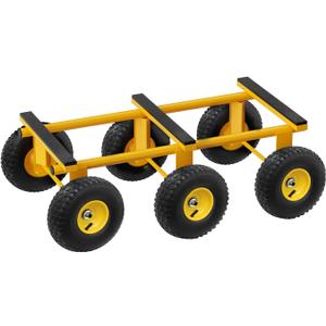 6 Wheel All Terrain Dolly, Heavy Duty Furniture Dolly 1300 Lbs Capacity, 10" Inflatable Tires Big Wheel Dolly, All Terrain Mover for Homes, Logistics, Warehouses, Shopping - 35.5" x 18" - Yellow