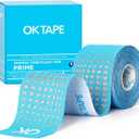 OK TAPE Synthetic Kinesiology Tape Prime, Breathable Sports Athletic Tape for Joint & Muscle Discomfort, Latex Free and Water Resistance, 1 Roll, 2in16.4ft-Blue