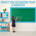 Light Blue Glitter Bulletin Board Borders, 65.6Ft Shine Blue Scalloped Borders Trim Sparkle Self-Adhesive Bulletin Stickers for Winter Holiday Classroom School Office Party Wall Decor