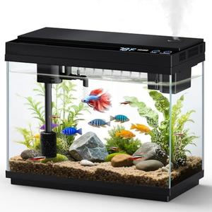 Fishkeeper 2.3G Smart Aquarium - Ultra Clear Glass Fish Tank w/Auto Timer 8-Color RGB Lights, 4-in-1 Self-Cleaning Silent Water Pump, Aromatherapy, Temperature Display, Perfect for Desktop Decor Fishkeeper 2.3G Smart Aquarium - Ultra Clear Glass Fish Tank w/Auto Timer 8-Color RGB Lights, 4-in-1 Self-Cleaning Silent Water Pump, Aromatherapy, Temperature Display, Perfect for Desktop Decor