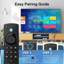 Replacement Firestick Remote Control Fit for Fire Smart TV Stick Lite/4K/4K MAX/4K Plus/HD, Smart TV 3rd Gen/TV Cube(1st/2nd/3rd Gen)/TVs Stick(2nd/3rd Gen) with Voice Controller Green hulu Button