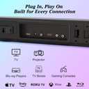 GEOYEAO 2.2 CH Detachable Sound Bar with Built-in Dual Subwoofer, 180W RGB Bluetooth Soundbar for TV, Support HDMI ARC/Optical/AUX, Surround Speaker System for Gaming/Home Theater/PC