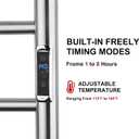 Heated Towel Racks for Bathroom, Wall Mounted Electric Towel Warmer Racks with Timer & Temperature Control, 6 Bar Stainless Steel Towel Heater for Bathroom, Brushed Silver, Plug-in