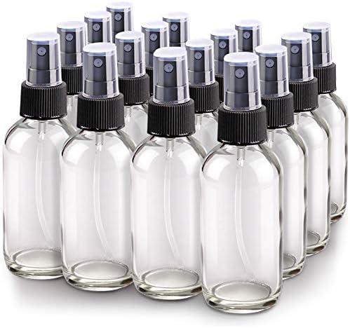 Wedama Spray Bottle, 4 oz Fine Mist Glass Spray Bottles, Little Refillable Liquid Containers for Watering Flowers Cleaning (13 Pack, Clear)