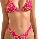 SUUKSESS Women Halter String Two Piece Bikini Sets Reversible Thong Swimsuit (M)