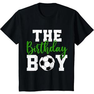 The Birthday Boy Matching Family Soccer Birthday T-Shirt (Small, Black)