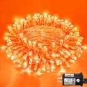120 LED Christmas Lights Outdoor 40 FT String Lights Indoor Outdoor Clear Wire with 8 Modes, Plug in Waterproof Orange Fairy String Light for Indoor Christmas Thanksgiving Decorations