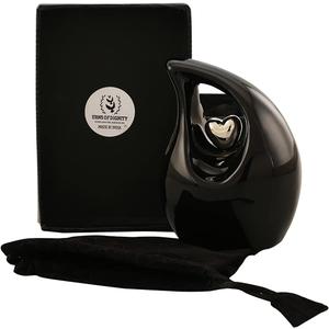 Keepsake Urn for Human Ashes Heart Design Memorial Urn, Small Cremation Urn, Funeral Urn for Women & Men, Home Display or Burial (Non-Customize, Keepsake 1)