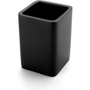 Matte Black Tumbler Cup for Bathroom, Toothbrush Holder for Vanity Countertop Makeup Brushes Holder Pen Container Organizer Resin