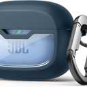 SURITCH Case Cover for JBL Vibe Beam/JBL Vibe Beam 2/ JBL Vibe 200TWS Earbuds, Shockproof Magnetic Protective Headphone Cover, Rugged Bumper Case with Carabiner & Cleaning Kit & Removal Tool, Navy