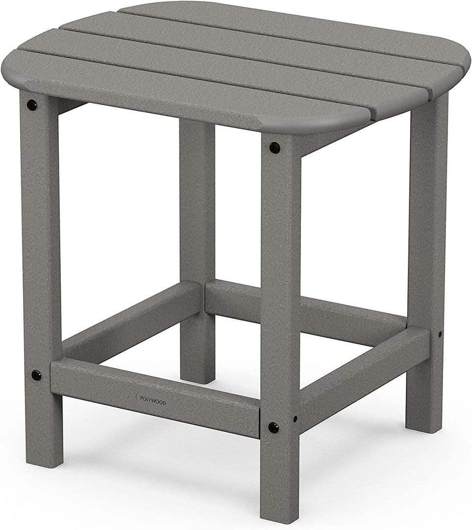POLYWOOD SBT18GY South Beach Outdoor Side Table, Slate Grey (19"D x 15"W x 18"H)