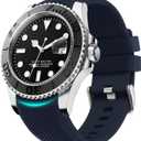 Fullmosa 22mm 20mm 24mm Silicone Watch Bands No Gaps Compatible for Samsung Galaxy Watch 7 6 5 4 3,Galaxy Watch 46mm 42mm,Garmin (Blue)