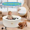 HARBOLLE 35.4" Soft Fleece Ball Pit & Playpen for Toddlers & Babies, Indoor/Outdoor Kids Foam Play Center, for Boys & Girls, White