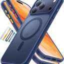 TORRAS Stronger Magnetic & Shockproof for iPhone 17 Pro Max Case, Fit for MagSafe, Military Grade Drop Protection, Camera Control, DIY Button, Slim for iPhone 17 Pro Max Case Translucent Deep Blue