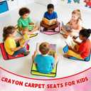 Crayon Carpet Seats 14X17 Inch Colorful Classroom Carpet Rugs Non Slip Floor Mats Back to School Crayon Cushions Decor for Preschool Kindergarten Daycare Elementary School Learning Play Areas 6PCS, 16.93*13.78IN