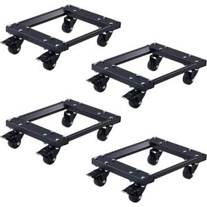 Heavy Car Dolly Set of 4, Heavy Duty Wheel with Brake, Total Weight 6000 LBS, Double ramp Design for Moving Cars, Trucks, Trailers, Motorcycles, and Boats