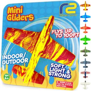 Airplane Toy Foam Glider Plane for Kids: Best Outdoor Toys for Boys & Girls All Ages. Easter Basket Stocking Stuffers Birthday Gift Ideas. Summer Yard Games Great Gifts for Age 4 5 6 7 8 9 + Year Olds (Orange)