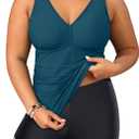 Yonique Women's Plus Size Swimsuits with Shorts Tummy Control Tankini Two Piece Bathing Suits Athletic Swimwear (Malachite Green, Size 22)