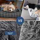 Calming Medium Dog Bed for Couch, 35 x 31 inch Removable Couch Cover for Dogs Washable, Non-Slip Fluffy Plush Dog Sofa Mat for Furniture Protector - Dark Grey