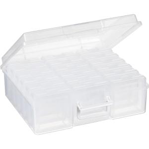 Colored and Clear Plastic Hobby Art Craft Organizer, Mini Storage Containers with Latching Lid, Acid-Free Box for Pencil,Scrapbooking,Photo (Small - 18 Pack Clear)