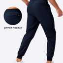 Pudolla Mens Joggers with Zipper Pockets Lightweight Sweatpants Workout Athletic Pants for Gym Running Golf (Medium, Iron Blue)