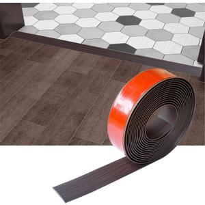 Floor/Door Flat Transition Strip & Self Adhesive Floor Vinyl Floor Edge Trim Laminate Floor Gap Covering Joining Strip (5cm, 10Ft, BlackWalnut)