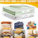 Kikerike Plastic Storage Bags with Easy-Glide Zipper, Pack of 6, Durable Clear Vinyl Zippered Storage Bags for Clothes Sweaters Comforters Blankets Sheets Bedding (25 x 21 x 11 Inch, White)