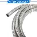 15 ft 12AN Fuel Hose AN12 3/4", Braided CPE Oil Fuel Gas Line Hose Universal for Car Durable Stainless Steel Silver Tone