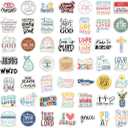 100 Pack Inspiring Christian Stickers for Water Bottles Laptops Phone Cases, Waterproof Vinyl, Summer Camp VBS, Bible Verse Stickers, Religious Christian Gifts for Kids, Teens, Girls and Boys (Faith)