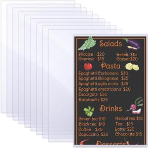 Henoyso 10 Pcs 8.5" x 14" Menu Cover Rigid Print Protectors Clear Heavy Duty Menu Holder Poster Protector Sleeve Hard Plastic Paper Sleeves for Page Sheet Photographs Document Birth Certificate