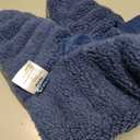 REVIX Microwave Booties for Cold Feet & Discomfort Relief, Heated Slippers for Women & Men with Moist Heat Therapy, Microwavable Foot Warmers for Home & Bed Use, Adjustable Non-Slip Slippers, Navy L