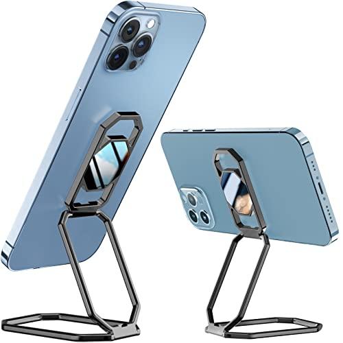 A-LuGei 𝗙𝗼𝗹𝗱𝗮𝗯𝗹𝗲 & 𝗔𝗱𝗷𝘂𝘀𝘁𝗮𝗯𝗹𝗲 Phone Ring Holder Finger Kickstand, Cell Phone Holder for Hand, Phone Stand for Back of Phone Case, Magnetic iPhone Ring Holder Phone Grip for Desk