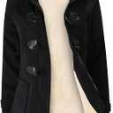 Gihuo Winter Jackets for Women Sherpa Lined Jacket Women Duffle Toggle Coat Hooded Fleece Jacket, Medium