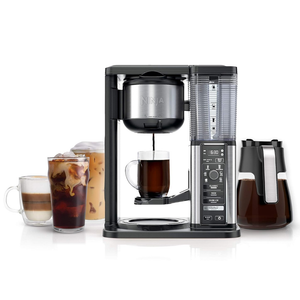 Ninja Specialty Coffee Maker, Hot & Iced Coffee, 6 Brew Styles, 8 Sizes, Small Cup to Travel Mug, 10-Cup Carafe, Fold-Away Frother, Permanent Filter, Removable Reservoir, Black, CM401