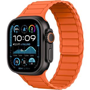 THWALK Magnetic Link Solo Loop Sport Silicone Bands Compatible with Apple Watch Ultra 3/2/1 49mm, Series 11/10 46/42mm, 9/8/7 45/41mm, SE 6/5/4 44/40mm, 3/2/1 42/38mm for Women Men
