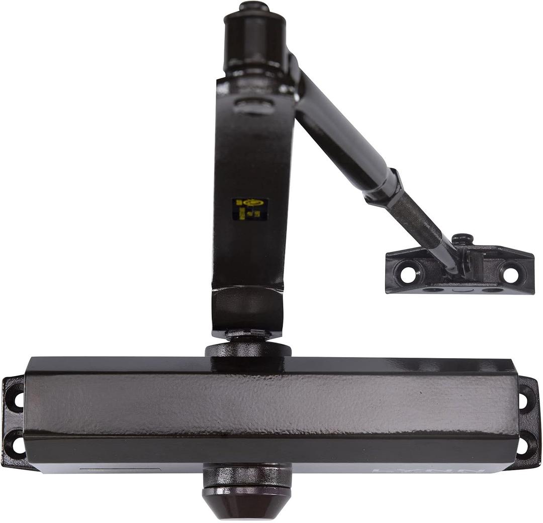LYNN HARDWARE Medium Duty Commercial Door Closer - DC6003 Automatic Door Closer, Surface-Mounted Auto Door Closer, Size 3 Automatic Door Closer for Home & Light Commercial Property, Dark Bronze