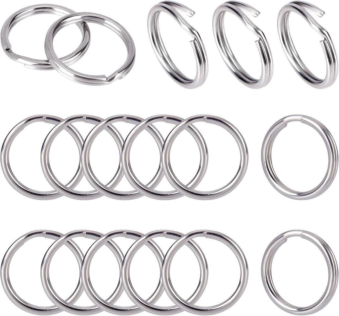 PH PandaHall 20mm Split Rings, 50pcs 304 Stainless Steel Double Loop Jump Rings 10 Gauge Mini Connector Rings for Earring Necklace Bracelet Keychain Jewelry Making DIY Craft