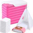 Windyun 8 Sets Kids Air Mattress Bulk with Fitted Sheet,Toddler Inflatable Bed 63 x 27 x 8 Inches Blow up Airbed Camping Sleeping Pad for Aged 3-10 Years Old Birthdays Slumber Sleepover Party (White)