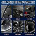 Matte Black Rim Touch Up Paint, Flat Black Wheel Paint Pen for Curb Rash & Scratch, Car Wheel Scratch Repair Kit for Alloy, Metal, Enamel, Universal Satin Black Automotive Touch Up Paint Pen (1 fl oz)